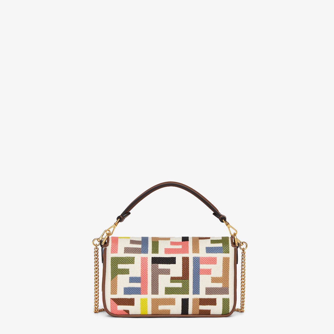 Replicate Baguette Mini Canvas Bag With Multicolor FF Embroidery(1:1 replica)