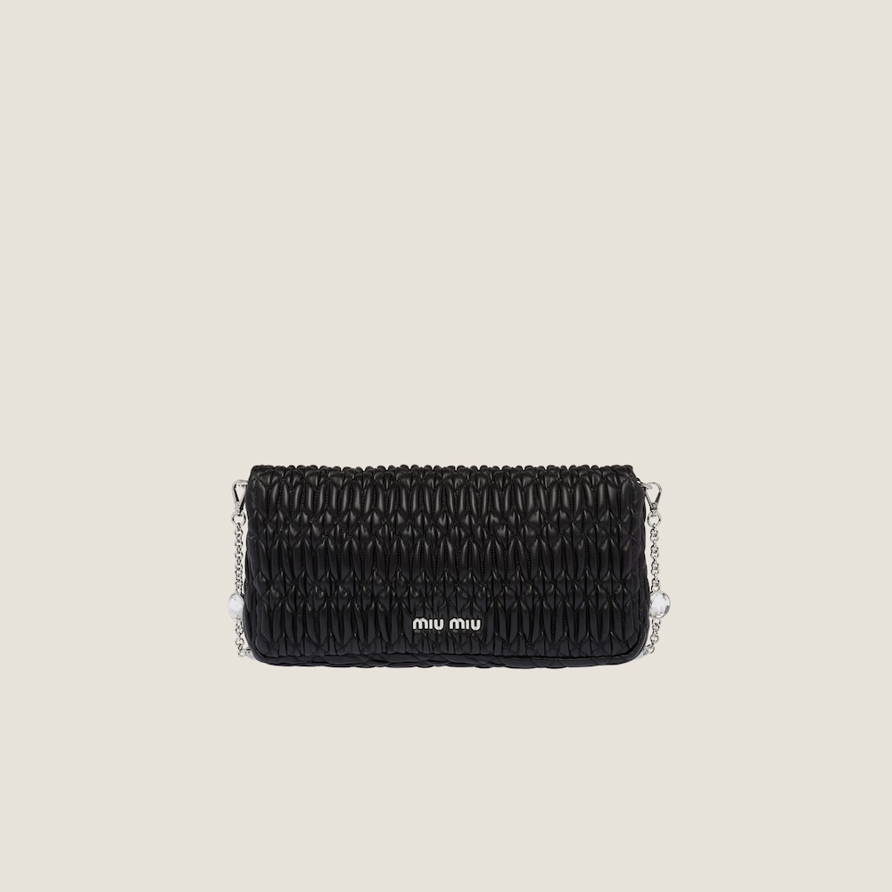 Replicate Miu Miu Iconic Crystal Cloqué Nappa leather bag(1:1 replica)
