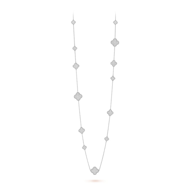 Replicate Magic Alhambra long necklace, 16 motifs(1:1 replica)
