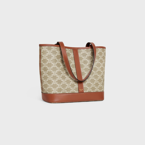 Replicate SMALL CABAS IN TRIOMPHE CANVAS AND CALFSKIN GREGE(1:1 replica)