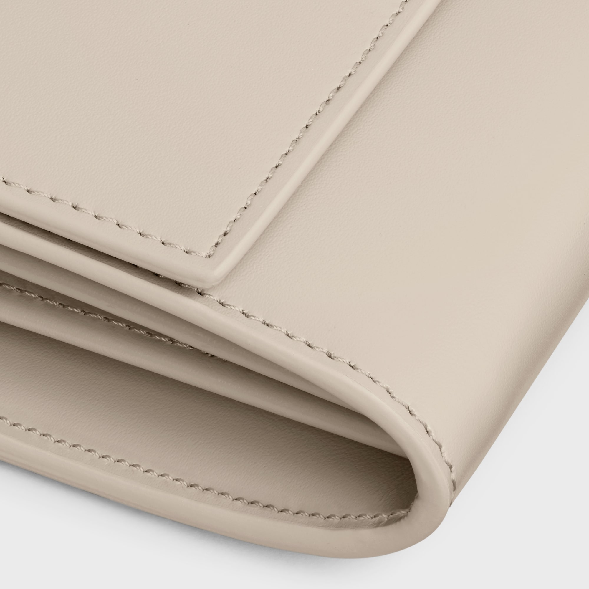 Replicate LARGE WALLET 16 IN SATINATED CALFSKIN LIGHT STONE(1:1 replica)