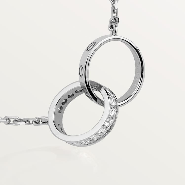 Replicate LOVE pendant, half-paved(1:1 replica)