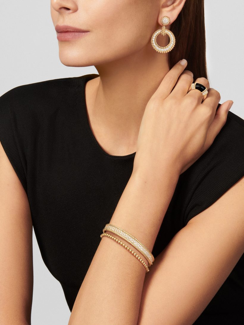 Replicate Perlée diamonds bracelet, 3 rows, medium model(1:1 replica)