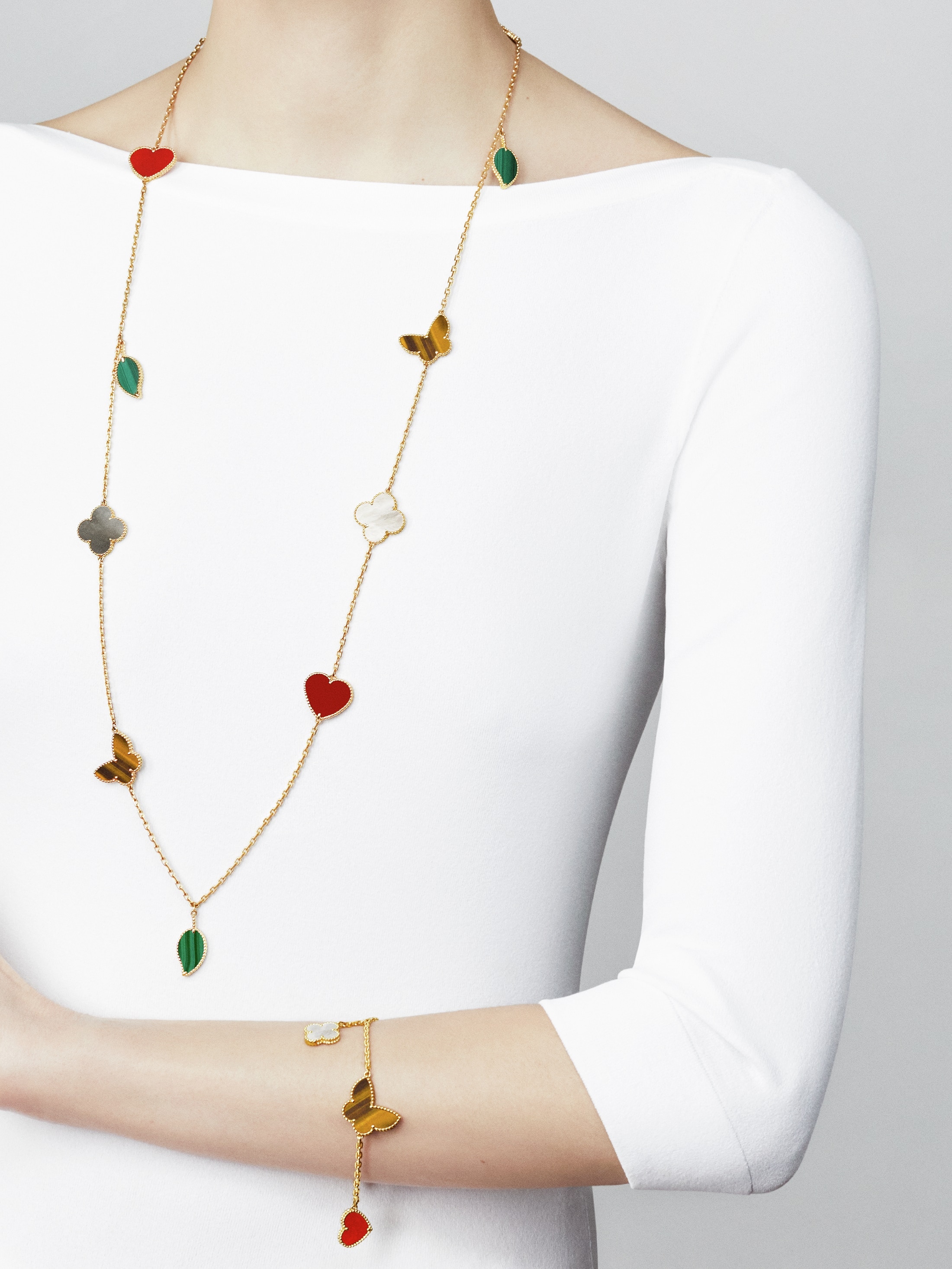 Replicate Lucky Alhambra long necklace, 12 motifs(1:1 replica)