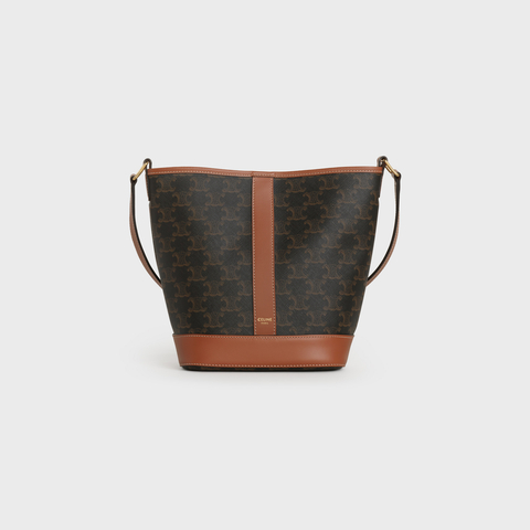 Replicate SMALL BUCKET IN TRIOMPHE CANVAS AND CALFSKIN TAN(1:1 replica)