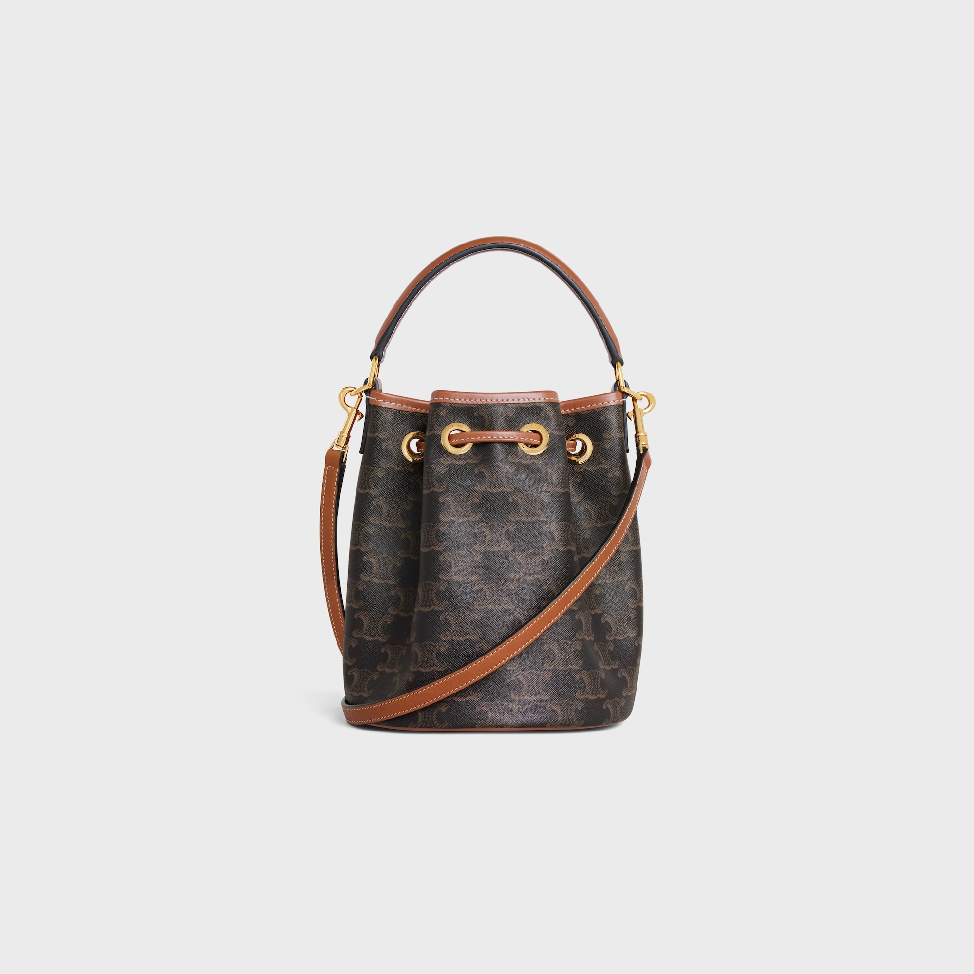 Replicate TEEN CLARA BAG IN TRIOMPHE CANVAS AND CALFSKIN TAN(1:1 replica)