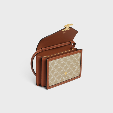 Replicate ENVELOPPE BAG IN TRIOMPHE CANVAS AND CALFSKIN GREGE(1:1 replica)