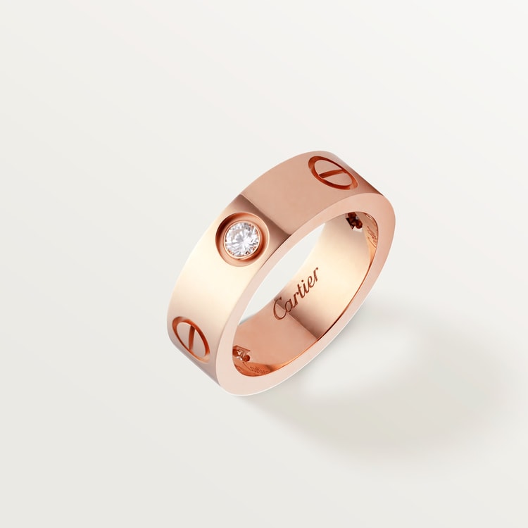 Replicate LOVE ring, classic model, 3 diamonds(1:1 replica)
