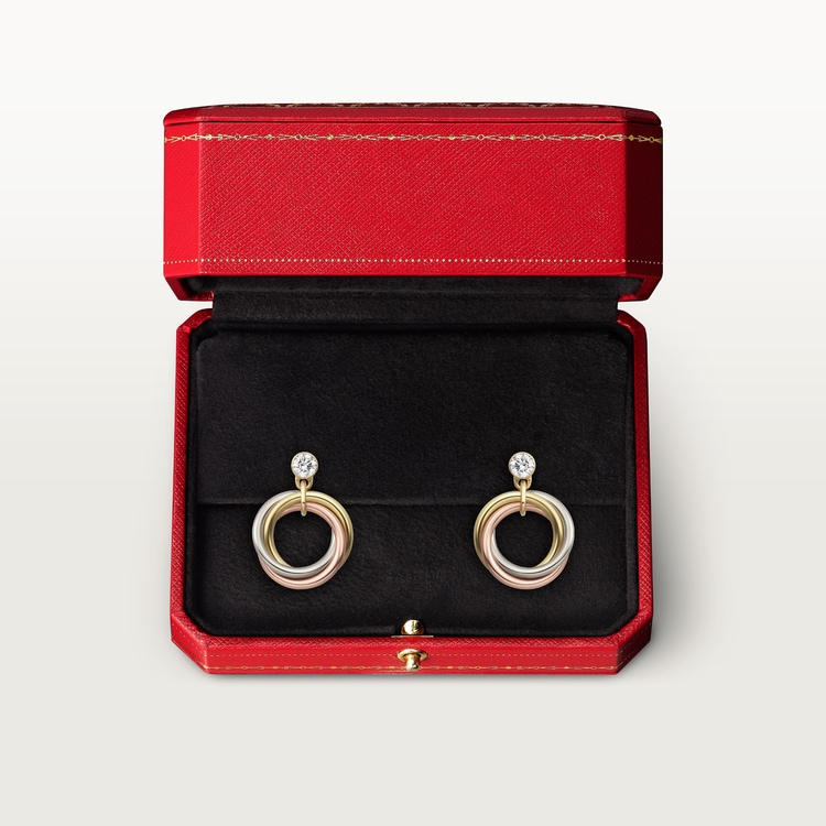 Replicate Trinity earrings, brilliant-cut diamonds(1:1 replica)