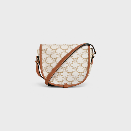 Replicate MEDIUM FOLCO BAG IN TRIOMPHE CANVAS AND CALFSKIN WHITE(1:1 replica)