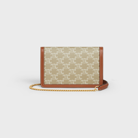 Replicate WALLET ON CHAIN MARGO IN TRIOMPHE CANVAS AND CALFSKIN GREGE(1:1 replica)