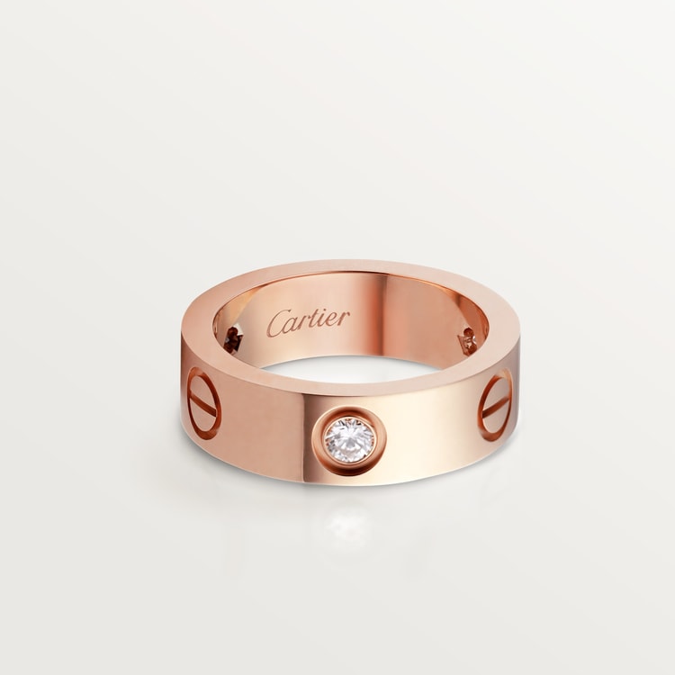 Replicate LOVE ring, classic model, 3 diamonds(1:1 replica)