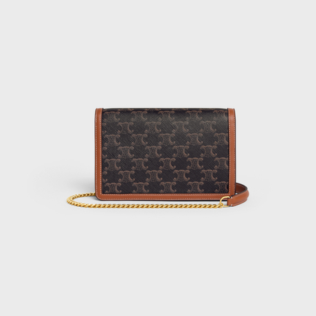 Replicate WALLET ON CHAIN MARGO IN TRIOMPHE CANVAS AND CALFSKIN TAN(1:1 replica)