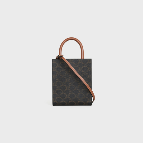 Replicate MINI VERTICAL CABAS IN TRIOMPHE CANVAS AND CALFSKIN WITH CELINE PRINT TAN(1:1 replica)
