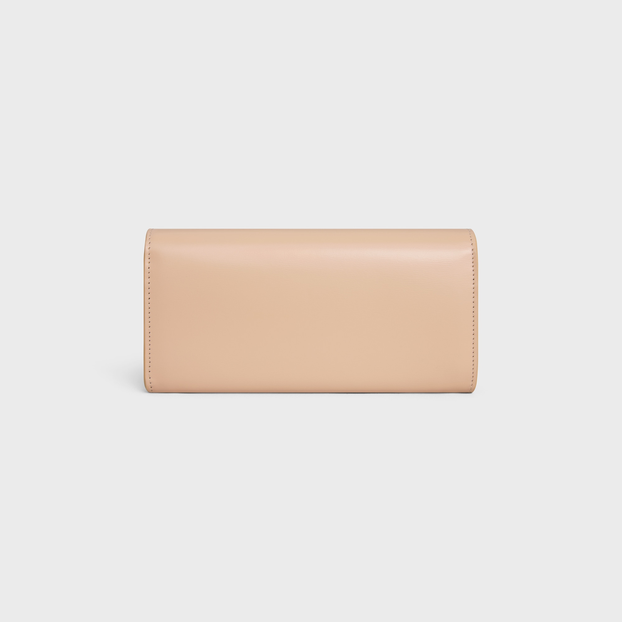 Replicate LARGE WALLET TRIOMPHE IN SHINY CALFSKIN OAT BEIGE(1:1 replica)