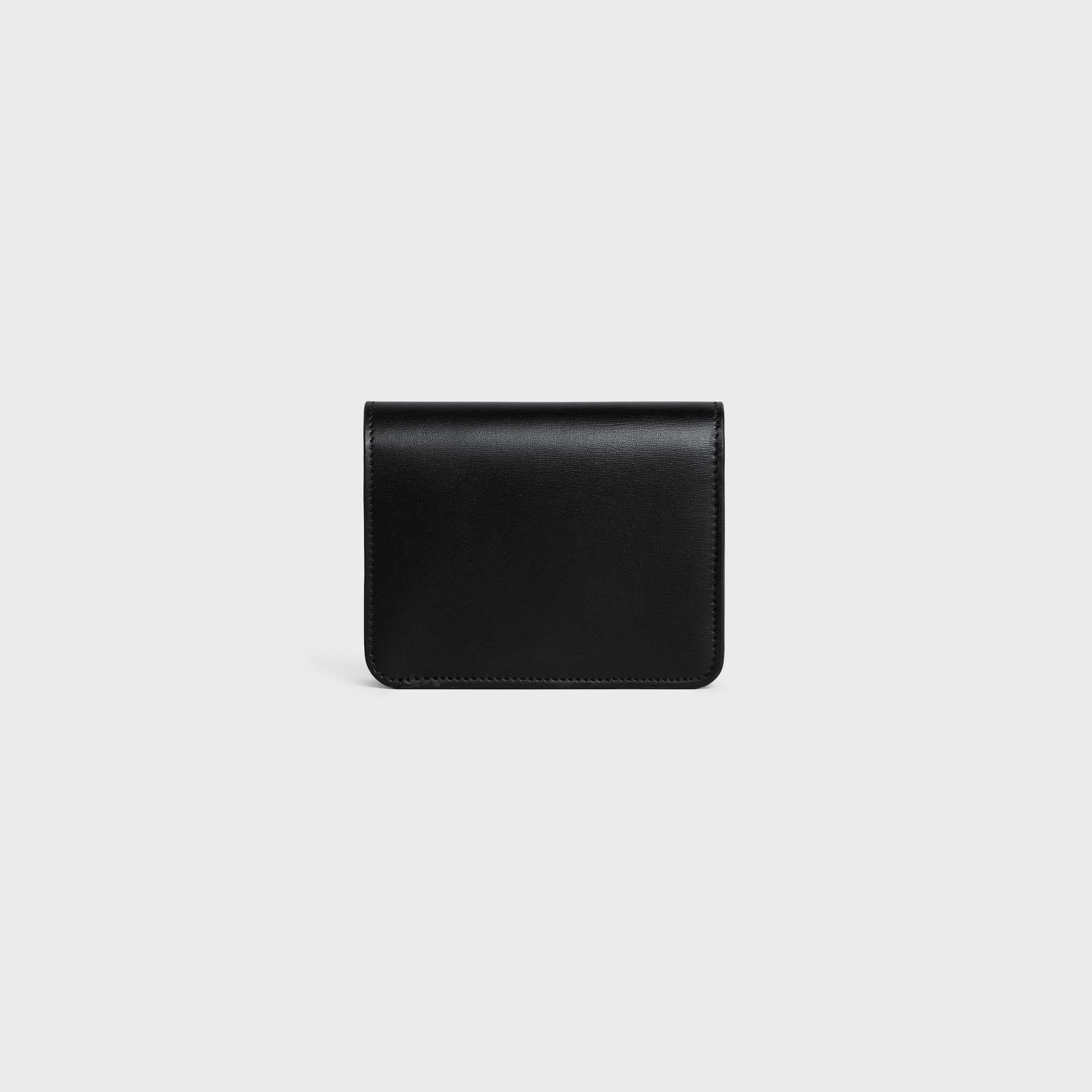 Replicate TRIOMPHE COMPACT WALLET IN SHINY CALFSKIN BLACK(1:1 replica)