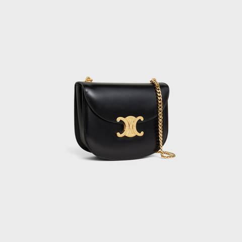 Replicate CHAIN BESACE CLEA IN SHINY CALFSKIN BLACK(1:1 replica)