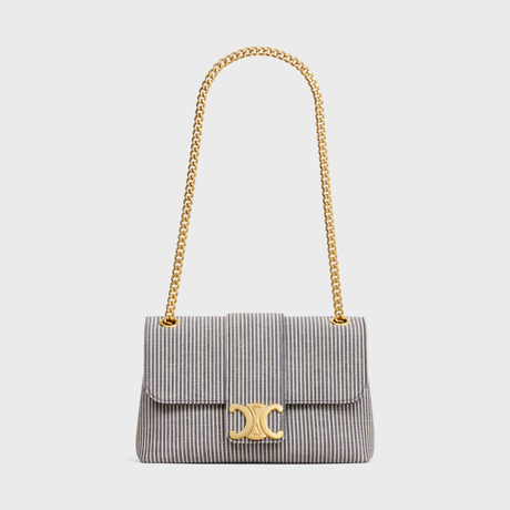 Replicate MEDIUM CELINE VICTOIRE BAG IN STRIPED TEXTILE NAVY BLUE(1:1 replica)