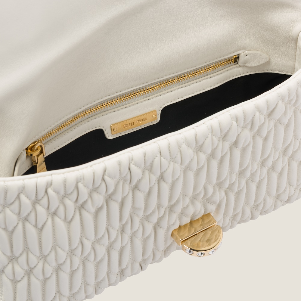 Replicate Miu Miu Iconic Crystal Cloqué Nappa leather bag(1:1 replica)