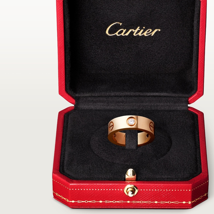 Replicate LOVE ring, classic model, 3 diamonds(1:1 replica)