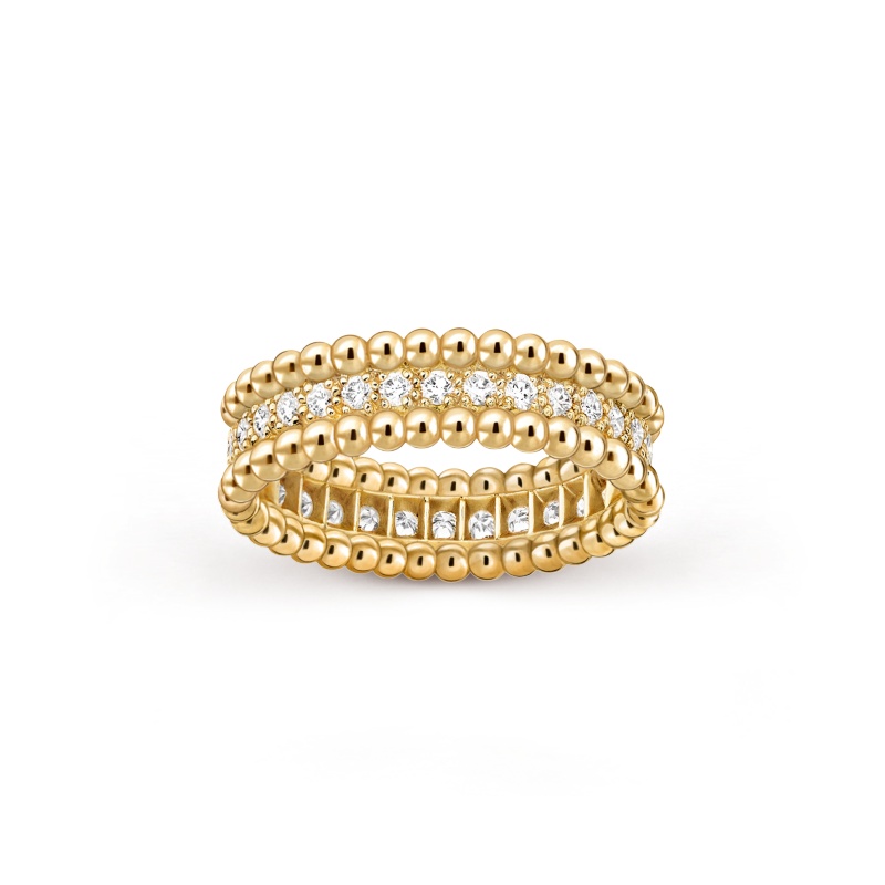 Replicate Perlée diamonds ring, 1 row(1:1 replica)