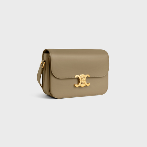 Replicate CLASSIQUE TRIOMPHE BAG IN SHINY CALFSKIN BROWN SEPIA(1:1 replica)