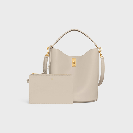 Replicate BUCKET 16 BAG IN SMOOTH CALFSKIN LIGHT STONE(1:1 replica)