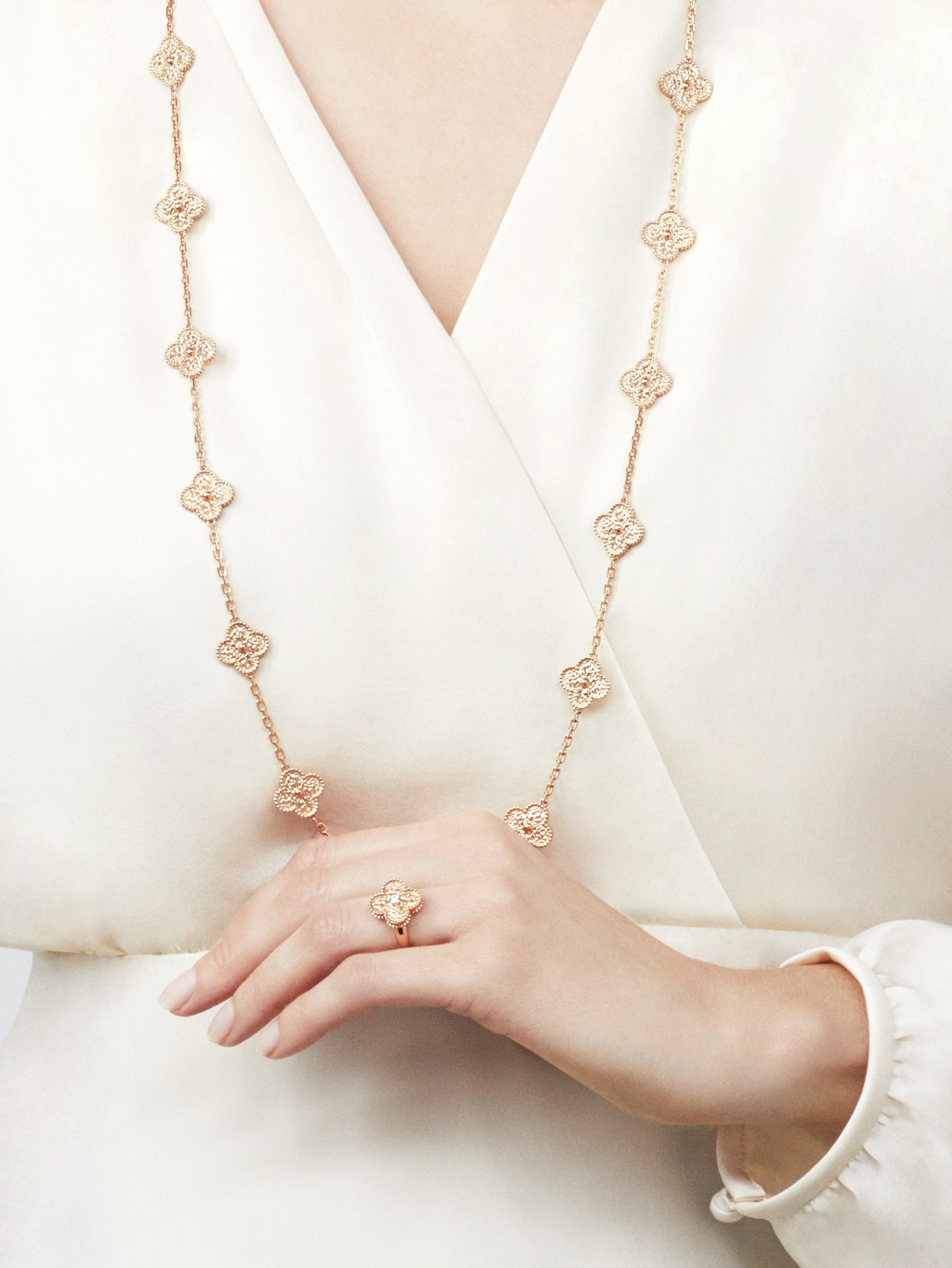 Replicate Vintage Alhambra long necklace, 20 motifs(1:1 replica)