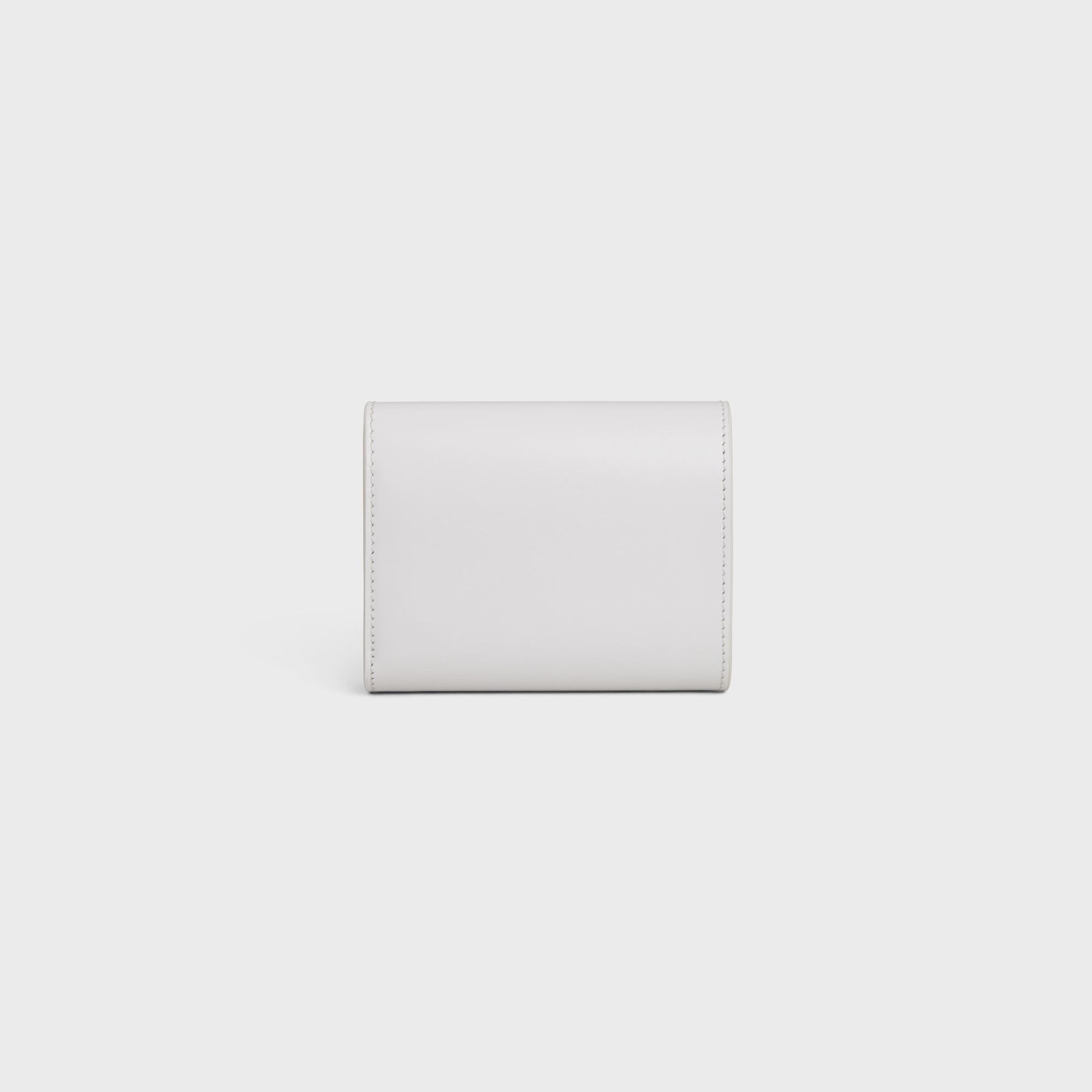 Replicate SMALL FLAP WALLER TRIOMPHE IN SHINY CALFSKIN CLOUDY GREY(1:1 replica)