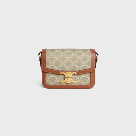 Replicate TEEN TRIOMPHE BAG IN TRIOMPHE CANVAS AND CALFSKIN GREGE(1:1 replica)