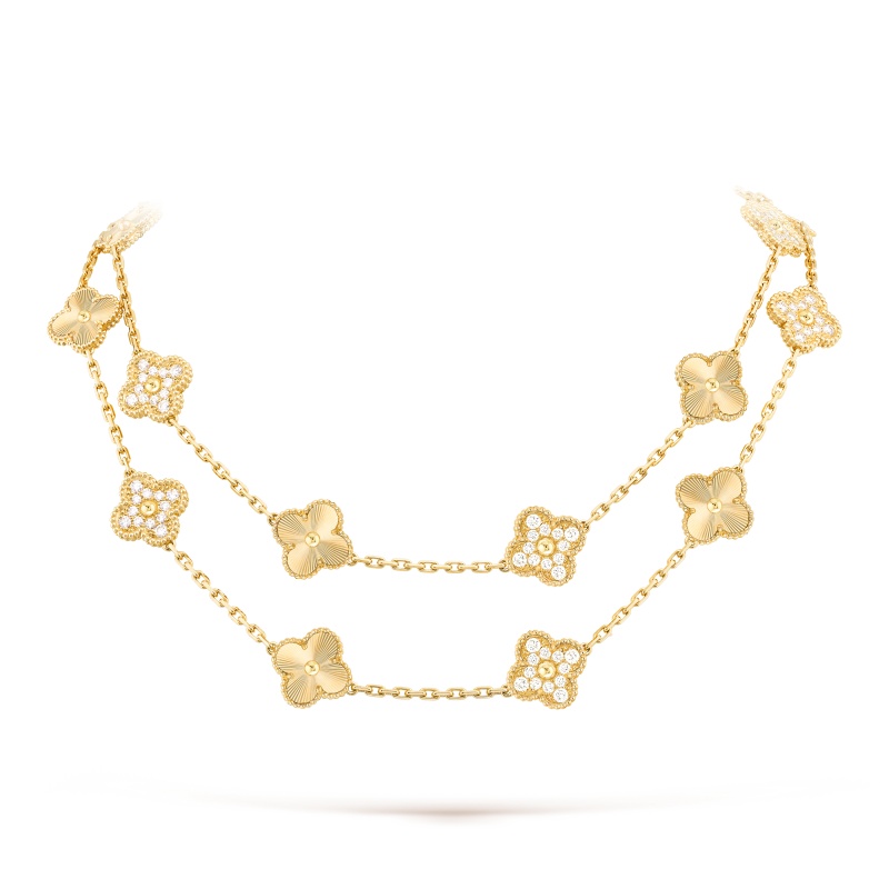 Replicate Vintage Alhambra long necklace, 20 motifs(1:1 replica)