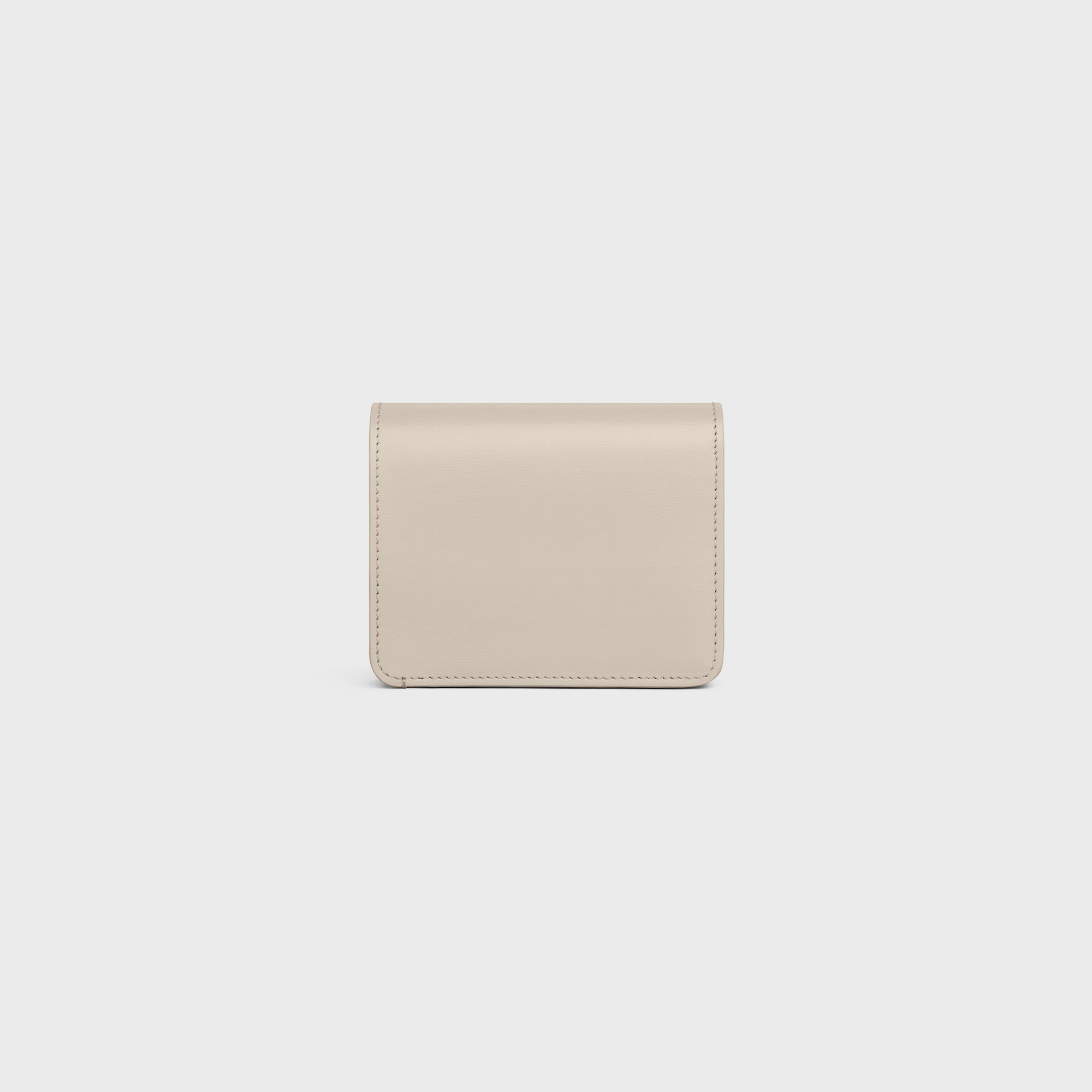 Replicate TRIOMPHE COMPACT WALLET IN SHINY CALFSKIN LIGHT STONE(1:1 replica)