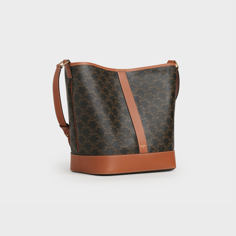 Replicate MEDIUM BUCKET IN TRIOMPHE CANVAS AND CALFSKIN TAN(1:1 replica)