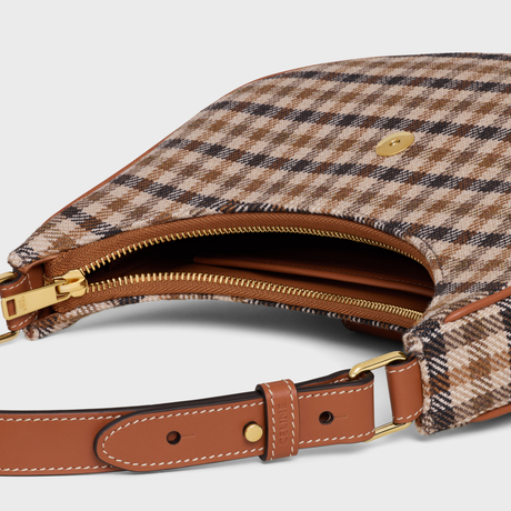 Replicate MEDIUM AVA TRIOMPHE BAG IN TARTAN TEXTILE and CALFSKIM(1:1 replica)