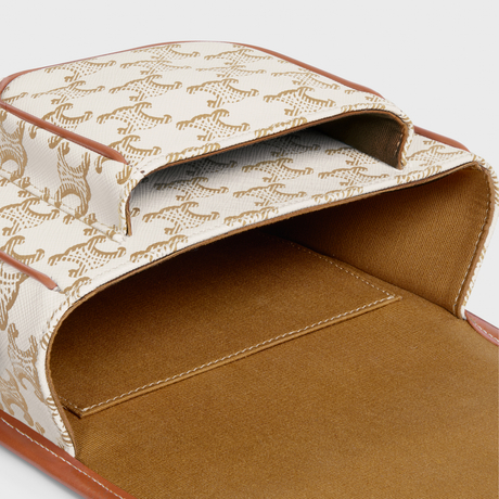 Replicate MEDIUM FOLCO BAG IN TRIOMPHE CANVAS AND CALFSKIN WHITE(1:1 replica)