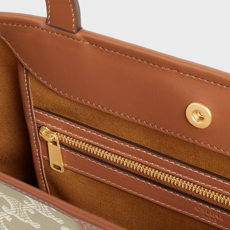 Replicate SMALL CABAS IN TRIOMPHE CANVAS AND CALFSKIN GREGE(1:1 replica)