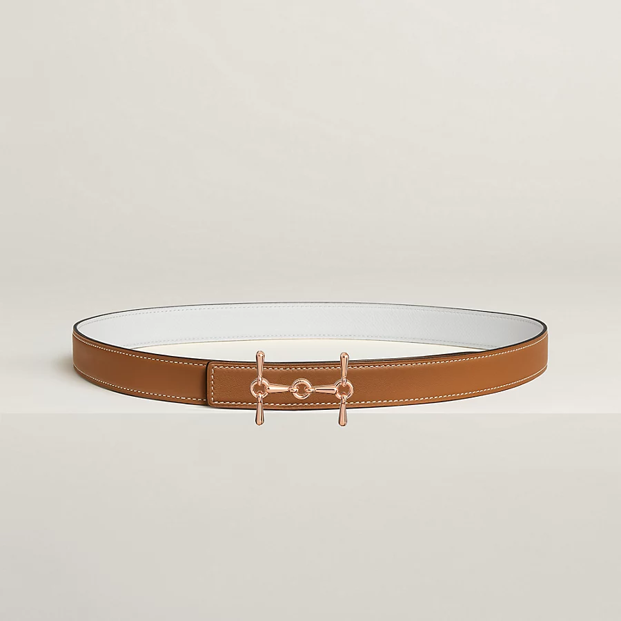 Replicate H Equestre belt buckle Reversible leather strap 24 mm(1:1 replica)