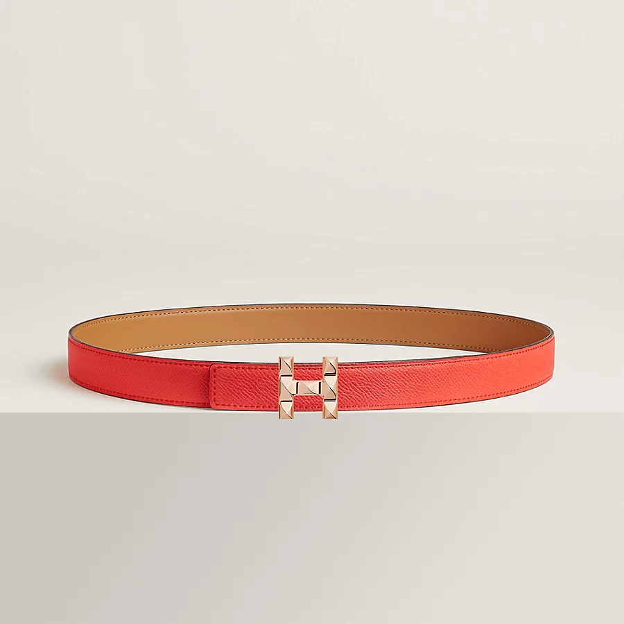 Replicate H Infini belt buckle Reversible leather strap 24 mm(1:1 replica)