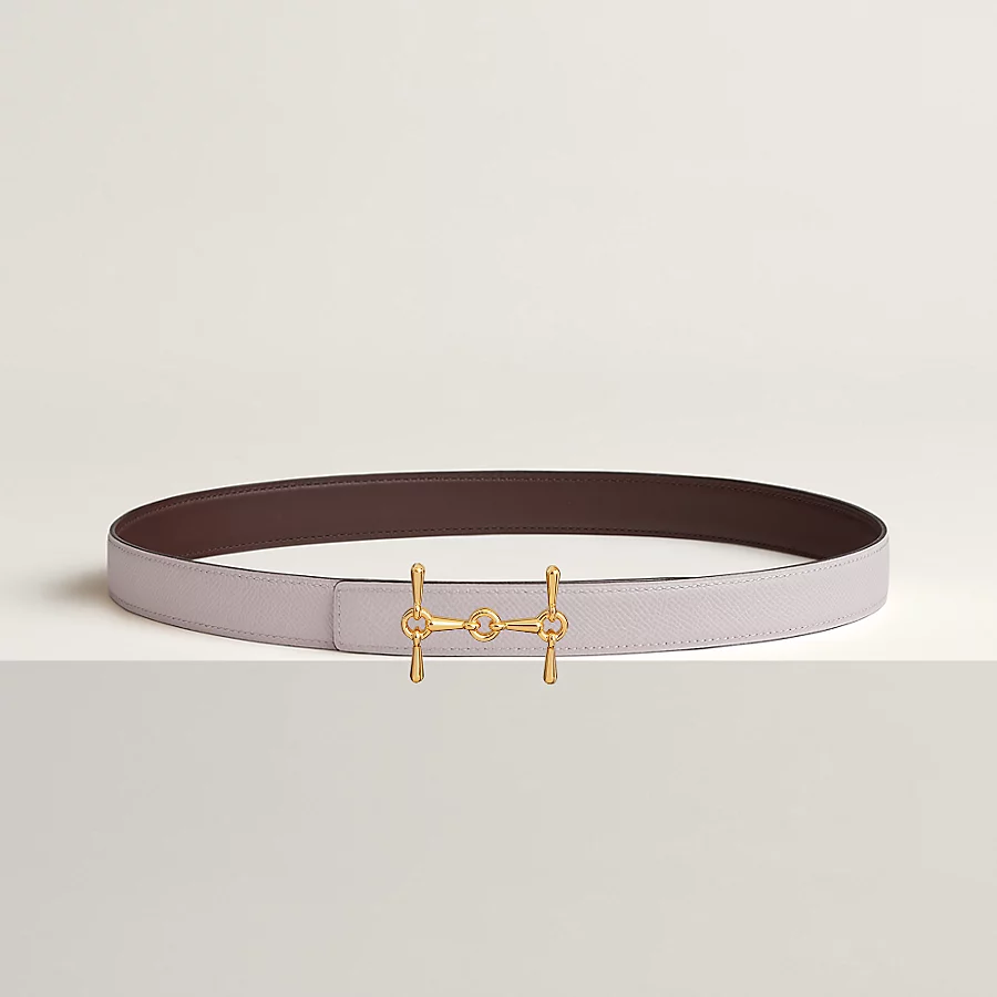 Replicate H Equestre belt buckle Reversible leather strap 24 mm(1:1 replica)