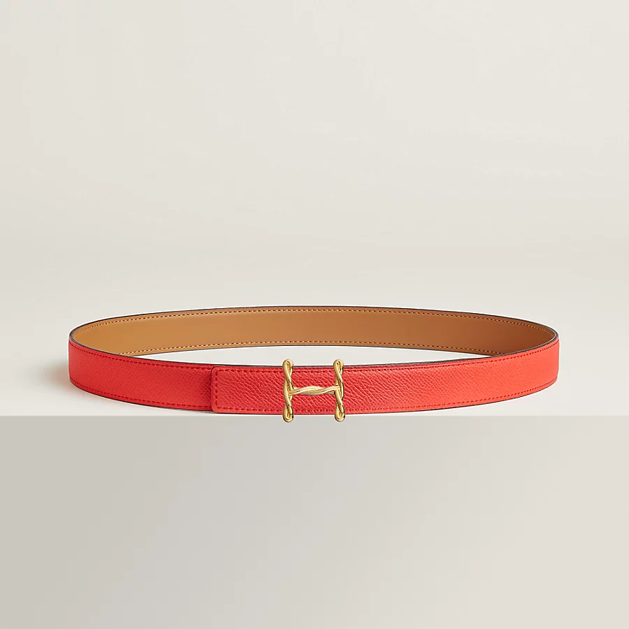 Replicate H Torsade belt buckle Reversible leather strap 24 mm(1:1 replica)