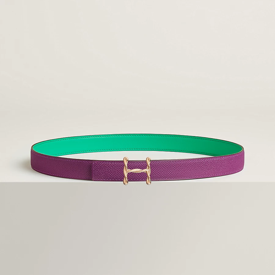 Replicate H Torsade belt buckle Reversible leather strap 24 mm(1:1 replica)