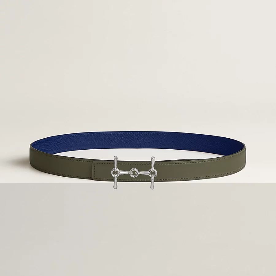 Replicate H Equestre belt buckle Reversible leather strap 24 mm(1:1 replica)