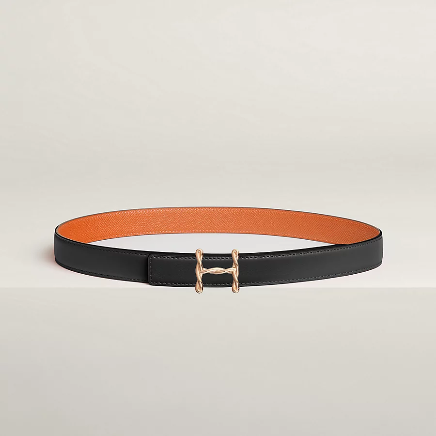 Replicate H Torsade belt buckle Reversible leather strap 24 mm(1:1 replica)