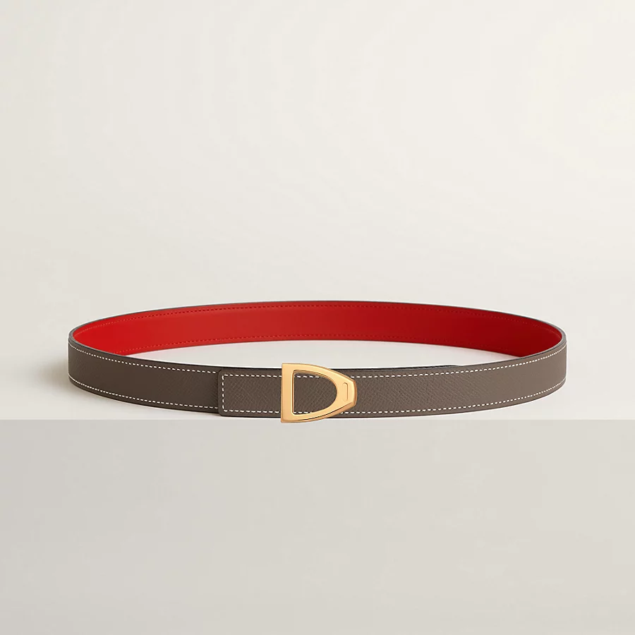 Replicate Cavaliere belt buckle Reversible leather strap 24 mm(1:1 replica)