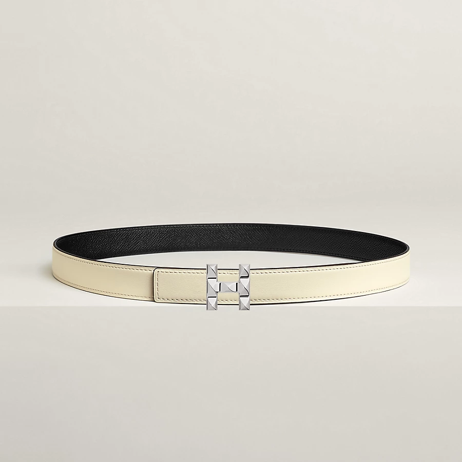 Replicate H Infini belt buckle   Reversible leather strap 24 mm(1:1 replica)