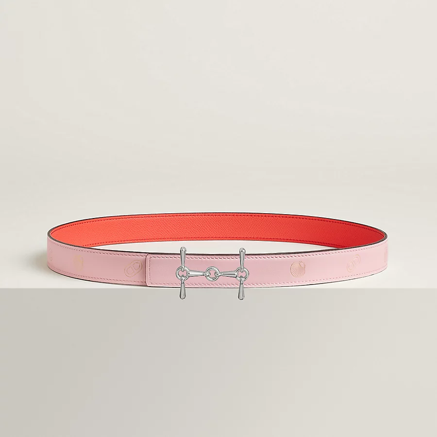 Replicate H Equestre belt buckle   Hermès sur Mer reversible leather strap 24 mm(1:1 replica)