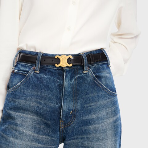 Replicate Medium Triomphe Belt in Taurillon Leather(1:1 replica)