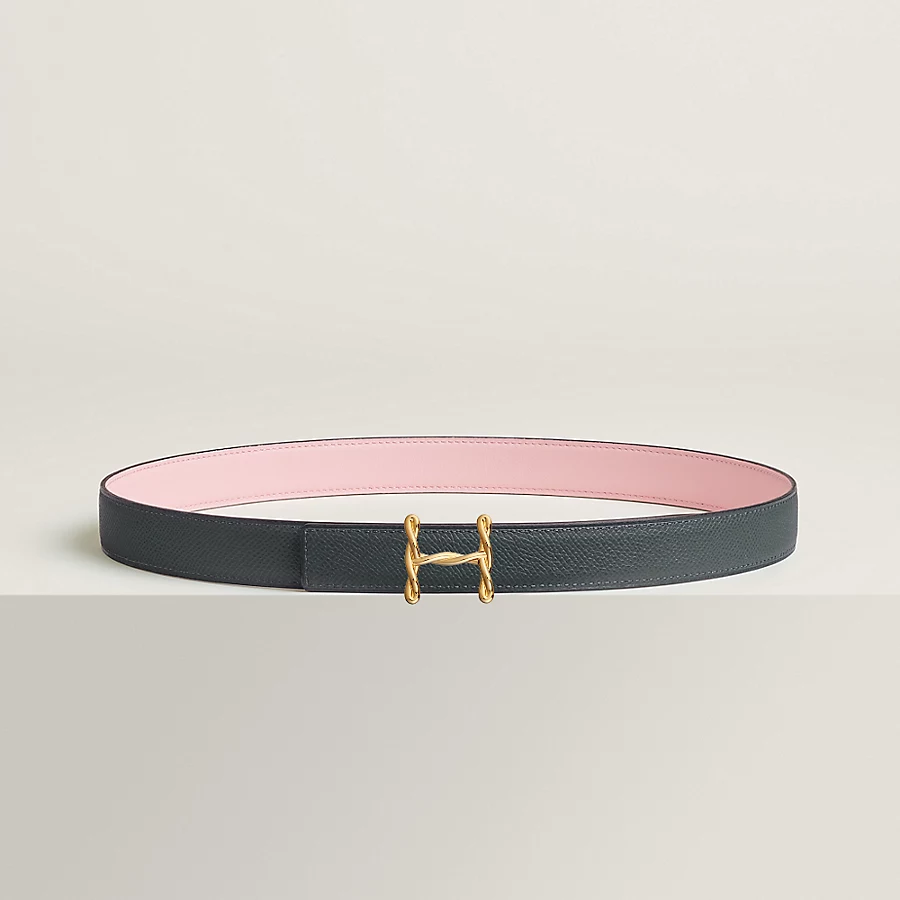Replicate H Torsade belt buckle Reversible leather strap 24 mm(1:1 replica)