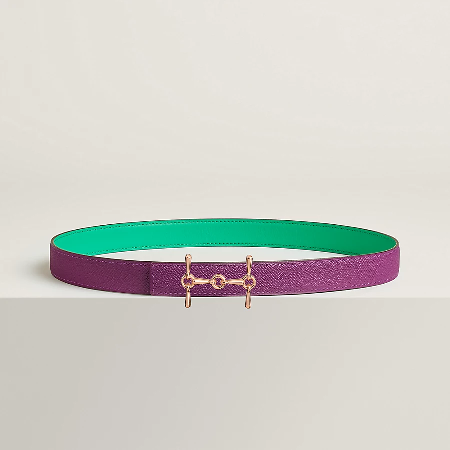 Replicate H Equestre belt buckle Reversible leather strap 24 mm(1:1 replica)