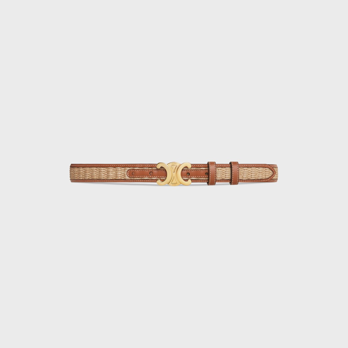 Replicate MEDIUM TRIOMPHE BELT in Textile WITH RAFFIA EFFECT and Calfskin(1:1 replica)